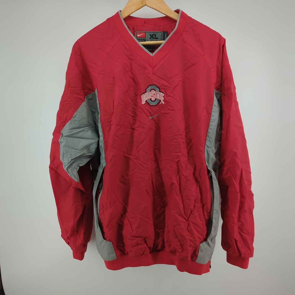 Vintage Ohio State Buckeyes Jacket XL Nike Pullover‎ Windbreaker Center Swoosh